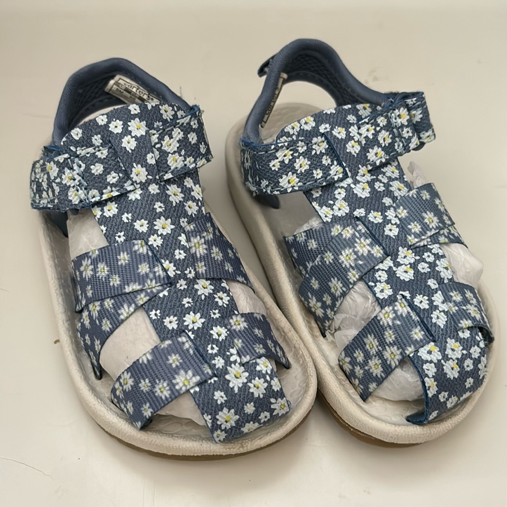 Carters Sandals Baby Girl Size 5 Floral Daisy Print Straps Sandals Spring Summer